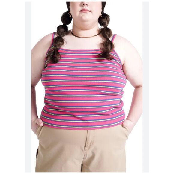 ⭐️3️⃣ for $20 ⭐️ BP Wildfang Striped tank top 1X - Picture 1 of 3